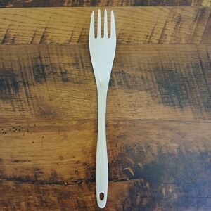 Vintage Melamine Ware White Turner Flipper Fork 12" #074